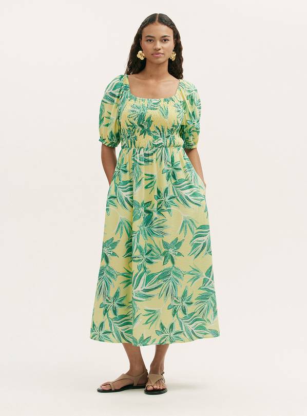 FINERY Enzo Dress Lime Tropical Bloom 20